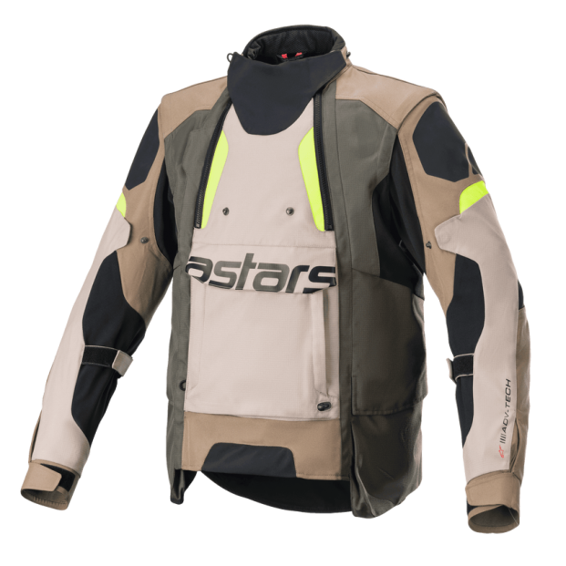Куртка текстильная ALPINESTARS HALO DRYSTAR DARK KHAKI/SAND/FLUO YELLOW 