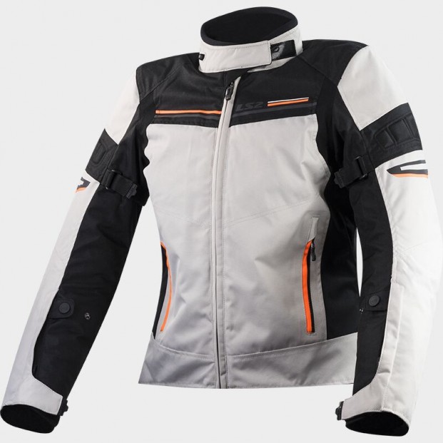 Куртка LS2 SHADOW LADY LIGHT GREY BLACK ORANGE