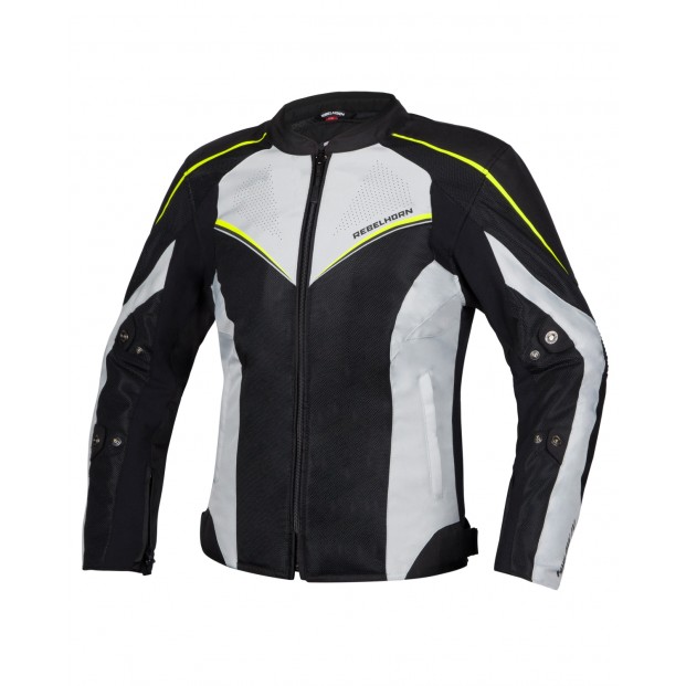 Куртка текстильная REBELHORN HIFLOW IV BLACK/SILVER/FLO YELLOW