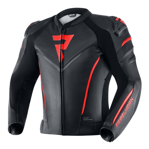 Куртка Rebelhorn Fighter Black/Flo Red Leather