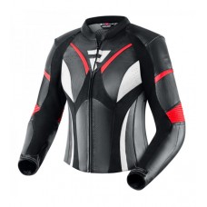 Куртка кожаная REBELHORN REBEL LADY BLACK/FLO RED/WHITE