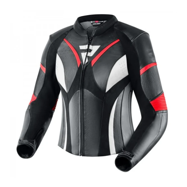 Куртка кожаная REBELHORN REBEL LADY BLACK/FLO RED/WHITE
