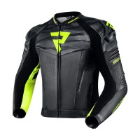 Куртка кожаная REBELHORN VANDAL BLACK/FLO YELLOW