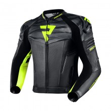 Куртка кожаная REBELHORN VANDAL BLACK/FLO YELLOW