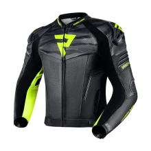 Куртка кожаная REBELHORN VANDAL BLACK/FLO YELLOW