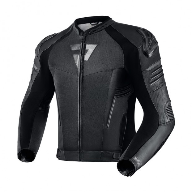 Куртка кожаная с текст вставками REBELHORN VANDAL AIR BLACK
