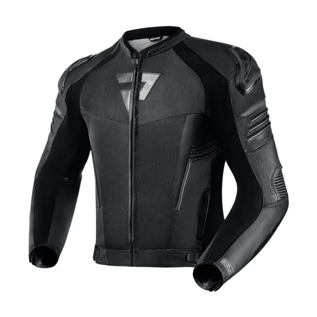 Куртка кожаная с текст вставками REBELHORN VANDAL AIR BLACK