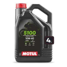Масло Motul 5100 10W40 4T моторное, полусинтетическое для четырехтактных двигателей мотоциклов, 4 л
