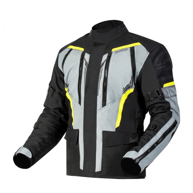 Куртка текстильная OZONE TOUR III BLACK/GREY/FLUO YELLOW