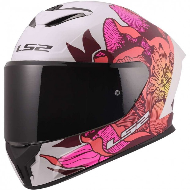 Шлем LS2 FF820 RAPID III POPPIES II WHITE PINK