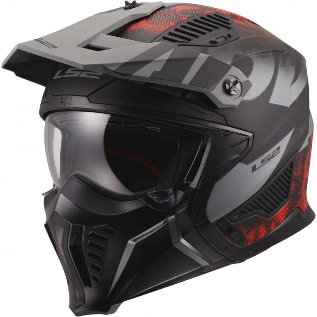 Шлем LS2 OF606 DRIFTER GAS GREY RED-06