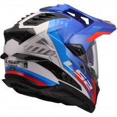 Шлем LS2 MX701 EXPLORER HEXA WHITE BLUE RED-06