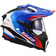 Шлем LS2 MX701 EXPLORER HEXA WHITE BLUE RED-06