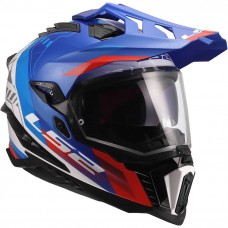 Шлем LS2 MX701 EXPLORER HEXA WHITE BLUE RED-06