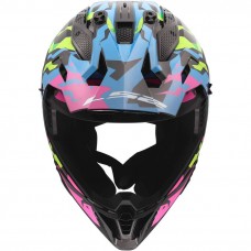 Шлем LS2 MX708 FAST II GROTESK BLUE PINK GREEN-06