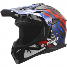 Шлем LS2 MX708 FAST II GROTESK WHITE BLUE RED-06