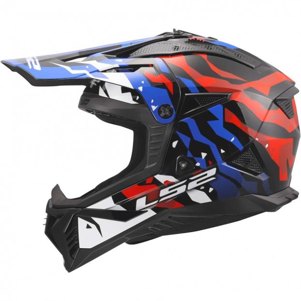 Шлем LS2 MX708 FAST II GROTESK WHITE BLUE RED-06