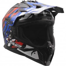 Шлем LS2 MX708 FAST II GROTESK WHITE BLUE RED-06