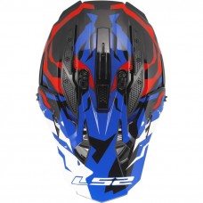 Шлем LS2 MX708 FAST II GROTESK WHITE BLUE RED-06