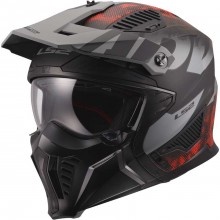 Шлем LS2 OF606 DRIFTER GAS GREY RED-06