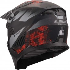 Шлем LS2 OF606 DRIFTER GAS GREY RED-06