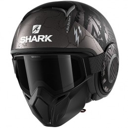 Шлем STREET-DRAK Crower Mat Black Anthracite Matt Silver KAS