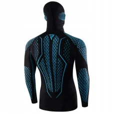 Фуфайка с длиным рукавом термо REBELHORN с балаклавой THERM II 2W1 BLACK/BLUE