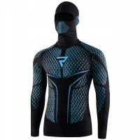 Фуфайка с длиным рукавом термо REBELHORN с балаклавой THERM II 2W1 BLACK/BLUE