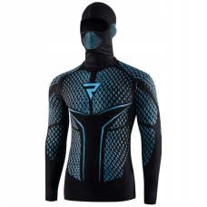Фуфайка с длиным рукавом термо REBELHORN с балаклавой THERM II 2W1 BLACK/BLUE