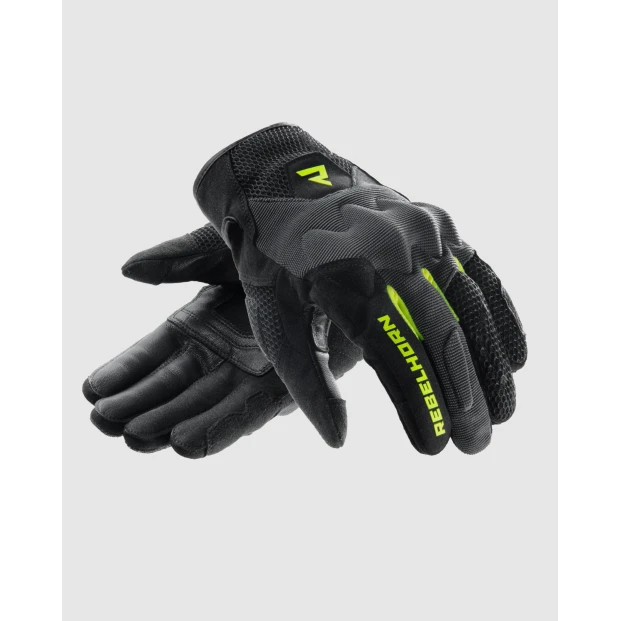 Перчатки REBELHORN CORE BLACK GREY FLUO YELLOW
