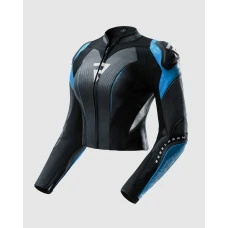 Куртка кожаная женская REBELHORN DIVA RS BLACK BLUE