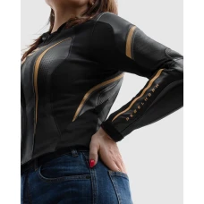 Куртка кожаная женская REBELHORN DIVA ST BLACK GOLD