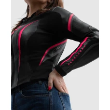Куртка кожаная женская REBELHORN DIVA ST BLACK PINK