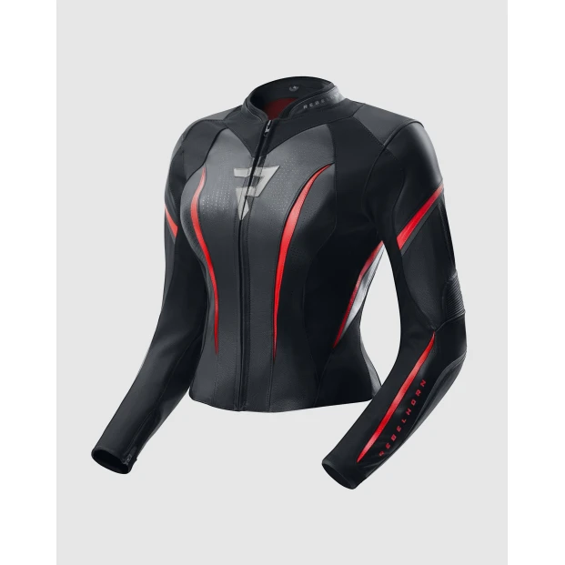 Куртка кожаная женская REBELHORN DIVA ST BLACK RED WHITE
