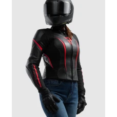 Куртка кожаная женская REBELHORN DIVA ST BLACK RED WHITE