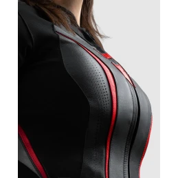 Куртка кожаная женская REBELHORN DIVA ST BLACK RED WHITE