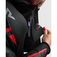 Куртка кожаная женская REBELHORN DIVA ST BLACK RED WHITE