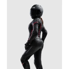 Куртка кожаная женская REBELHORN DIVA ST BLACK RED WHITE