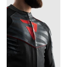 Куртка кожаная REBELHORN VANDAL 2 BLACK GREY FLUO RED