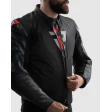 Куртка кожаная REBELHORN VANDAL 2 BLACK GREY FLUO RED