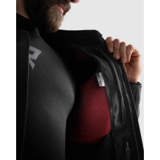 Куртка кожаная REBELHORN VANDAL 2 BLACK GREY FLUO RED