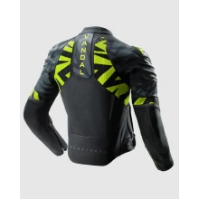 Куртка кожаная REBELHORN VANDAL 2 BLACK GREY FLUO YELLOW