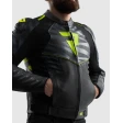 Куртка кожаная REBELHORN VANDAL 2 BLACK GREY FLUO YELLOW