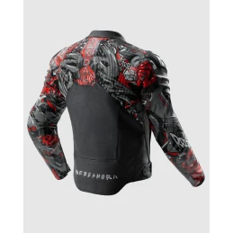 Куртка кожаная REBELHORN VANDAL 2 CRUZE BLACK DARK GREY RED