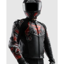 Куртка кожаная REBELHORN VANDAL 2 CRUZE BLACK DARK GREY RED