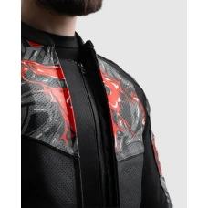 Куртка кожаная REBELHORN VANDAL 2 CRUZE BLACK DARK GREY RED