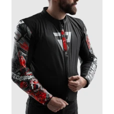 Куртка кожаная REBELHORN VANDAL 2 CRUZE BLACK DARK GREY RED
