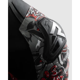 Куртка кожаная REBELHORN VANDAL 2 CRUZE BLACK DARK GREY RED