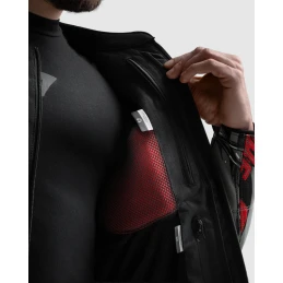 Куртка кожаная REBELHORN VANDAL 2 CRUZE BLACK DARK GREY RED