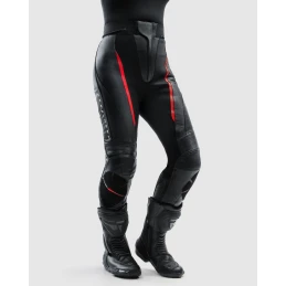 Брюки кожаные женские REBELHORN DIVA BLACK RED